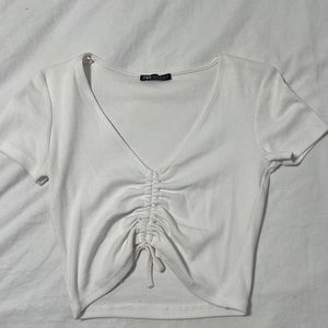 Zara white crop top